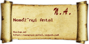 Neményi Antal névjegykártya